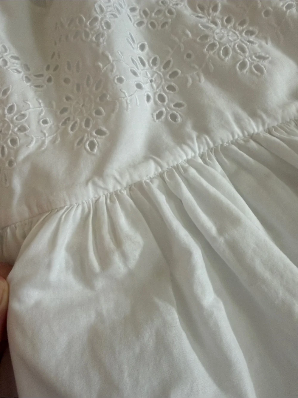 GAP Girls White Eyelet Ruffle Dress